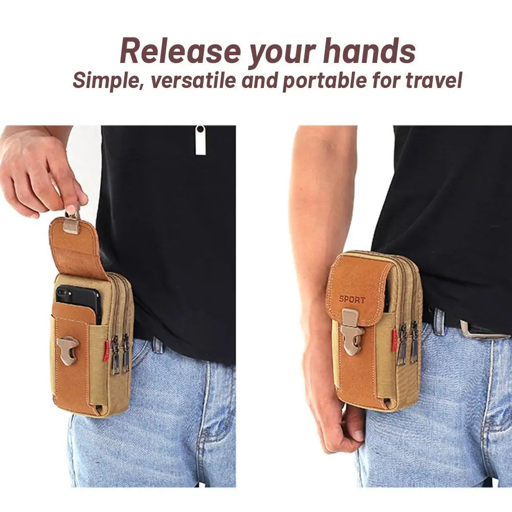 Nylon Tactical Waist Bag | Waterproof Hiking Phone Fanny Pack Tactical Waist Bag QXL