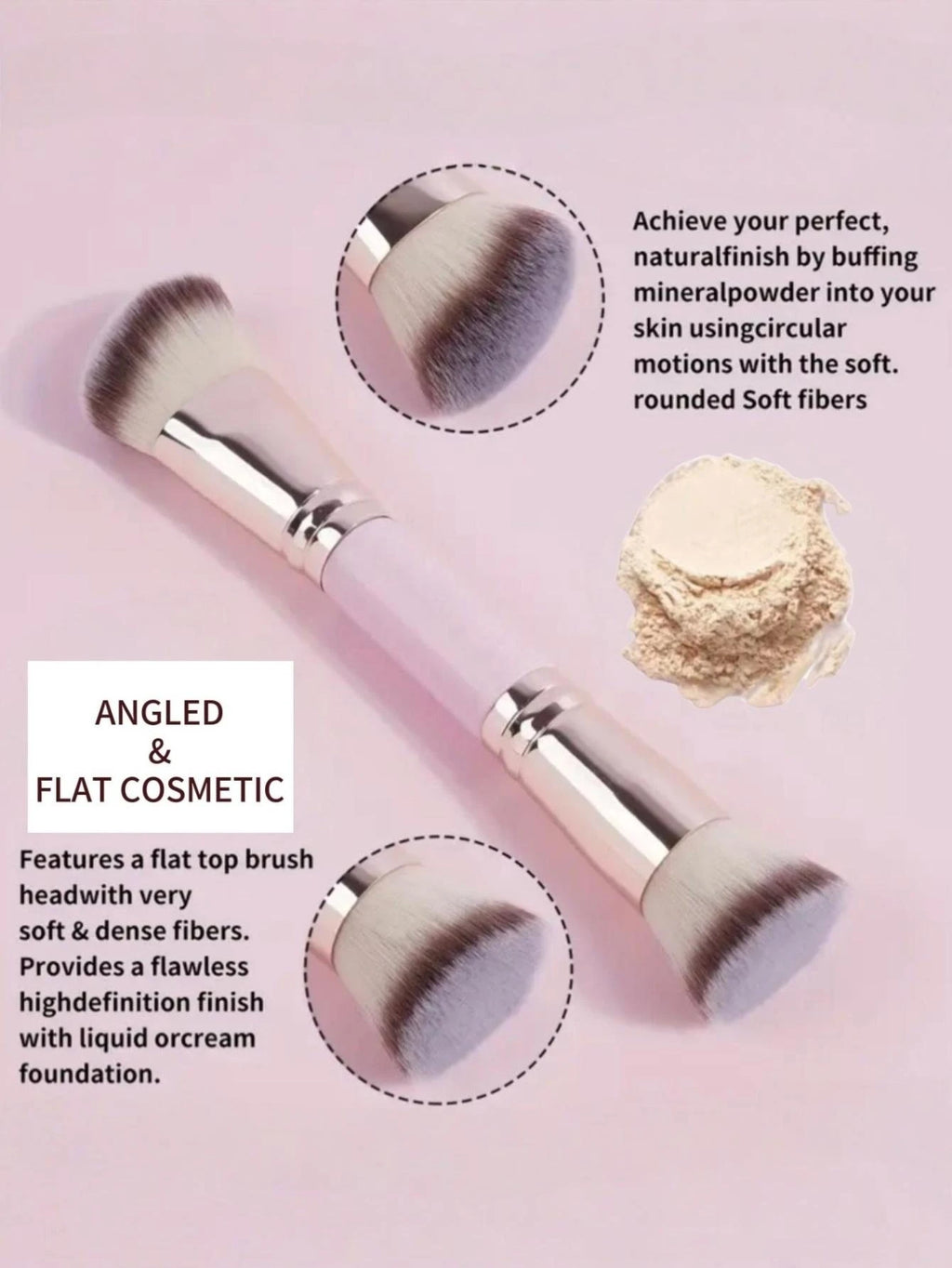 Double-Ended Foundation & Contour Brush Set – 2 Pack Makeup Brush Set QXL