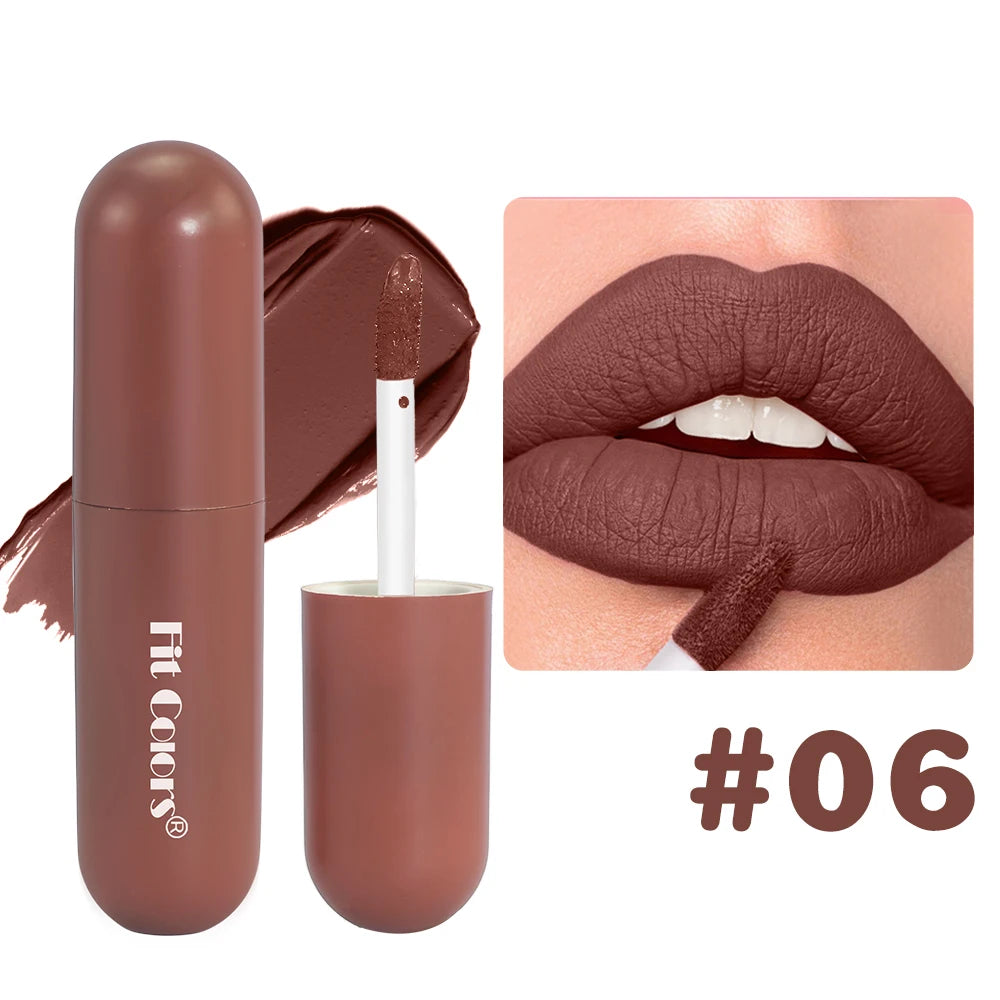 Fit Colors Marbled Chocolate Lip Gloss | Matte Waterproof Matte Lip Gloss QXL 06