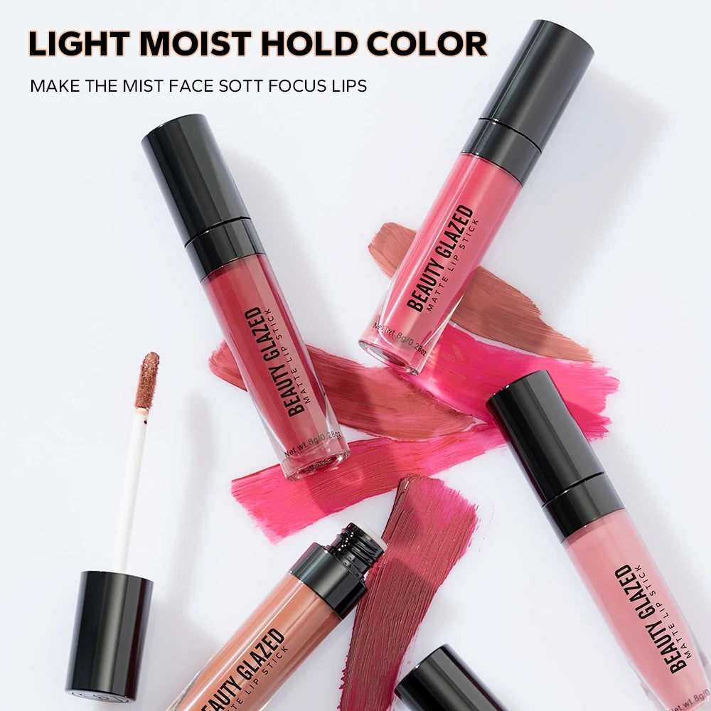 Beauty Glazed 20-Color Matte Lipstick | Waterproof Lip Tint Matte Lipstick QXL