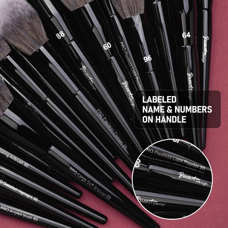 19/32-Piece Professional Black Makeup Brush Set with PU Bag Makeup Brush Set QXL