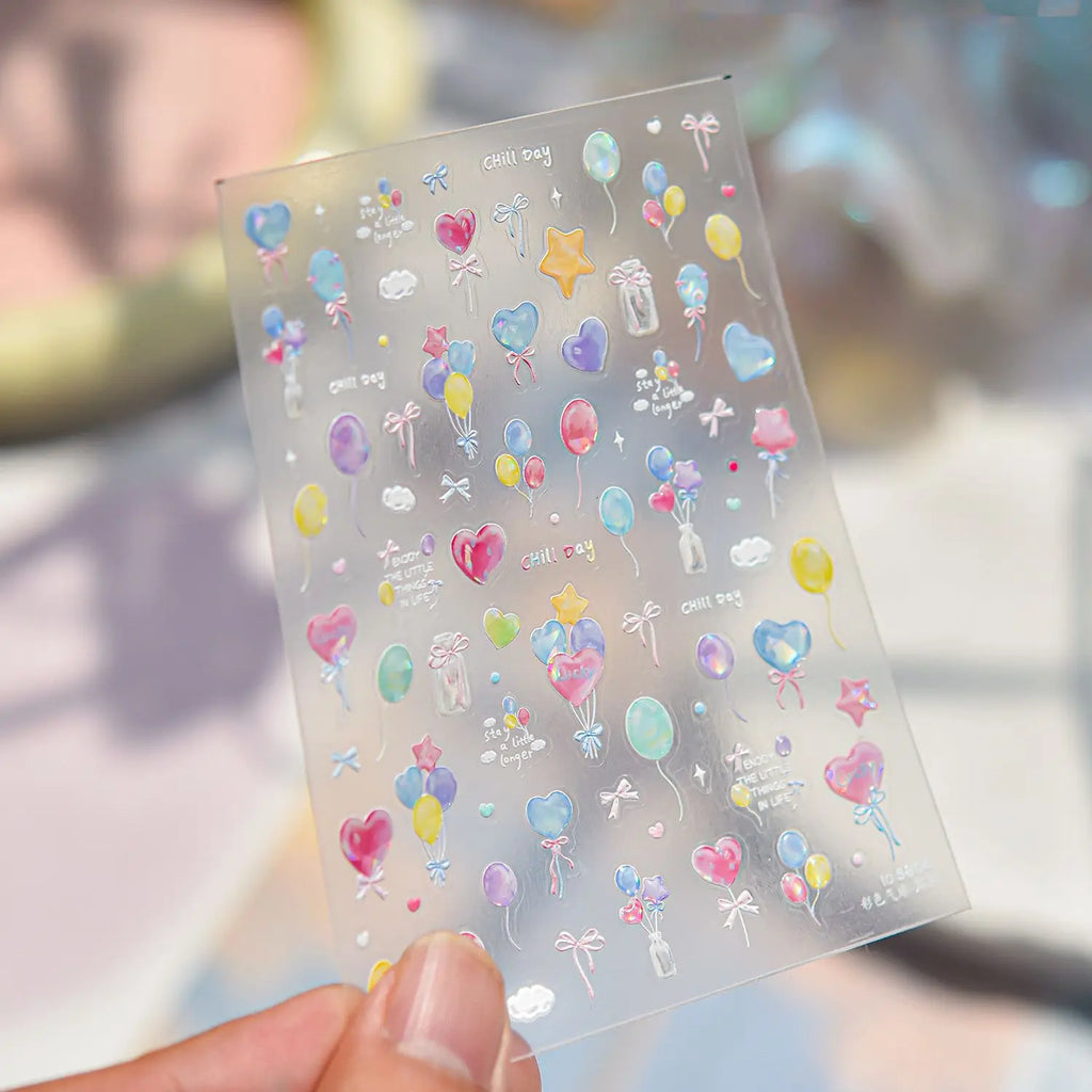 5D Holographic Nail Stickers – Dreamy Self-Adhesive Decals Nail Art Stickers QXL TO5804