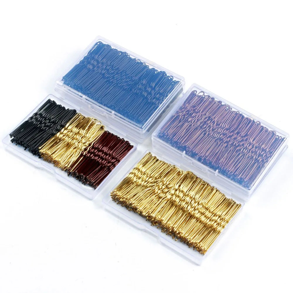50-Pack U-Shaped Bobby Pins Wave Grip Bun Clips 5/6/7cm Bobby Hair Pins QXL