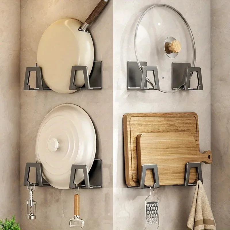 2-Pack Wall-Mount Kitchen Rack | Cutting Board & Pot Lid Kitchen Storage Rack QXL