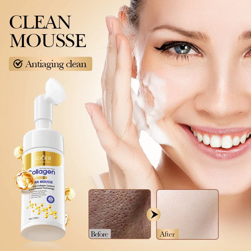 SADOER Collagen Facial Cleanser Mousse – Deep Clean 120ml Facial Cleanser Mousse QXL Default Title