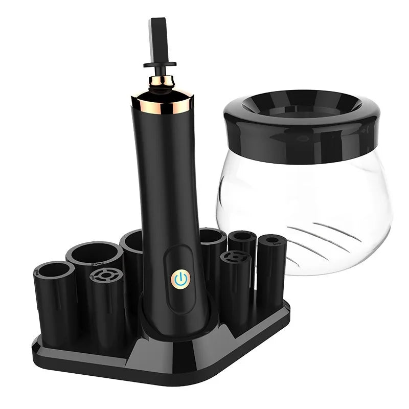 Electric Makeup Brush Cleaner & Eyelash Glue Shaker Machine Brush Cleaning Machine QXL black