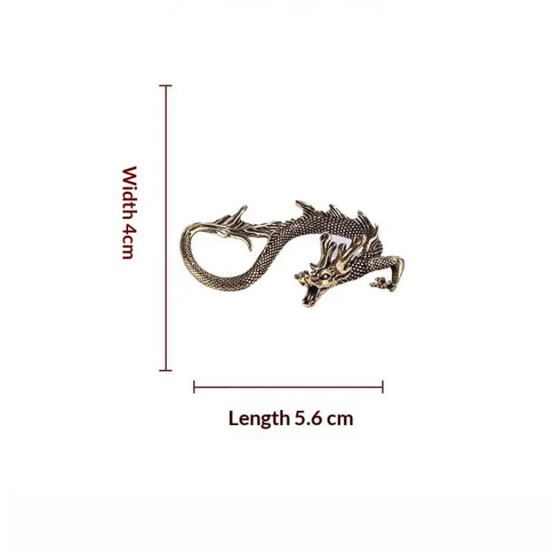 Chinese Zodiac Dragon Brass Figurine | Retro Mini Statue Decor Decorative Figurine QXL