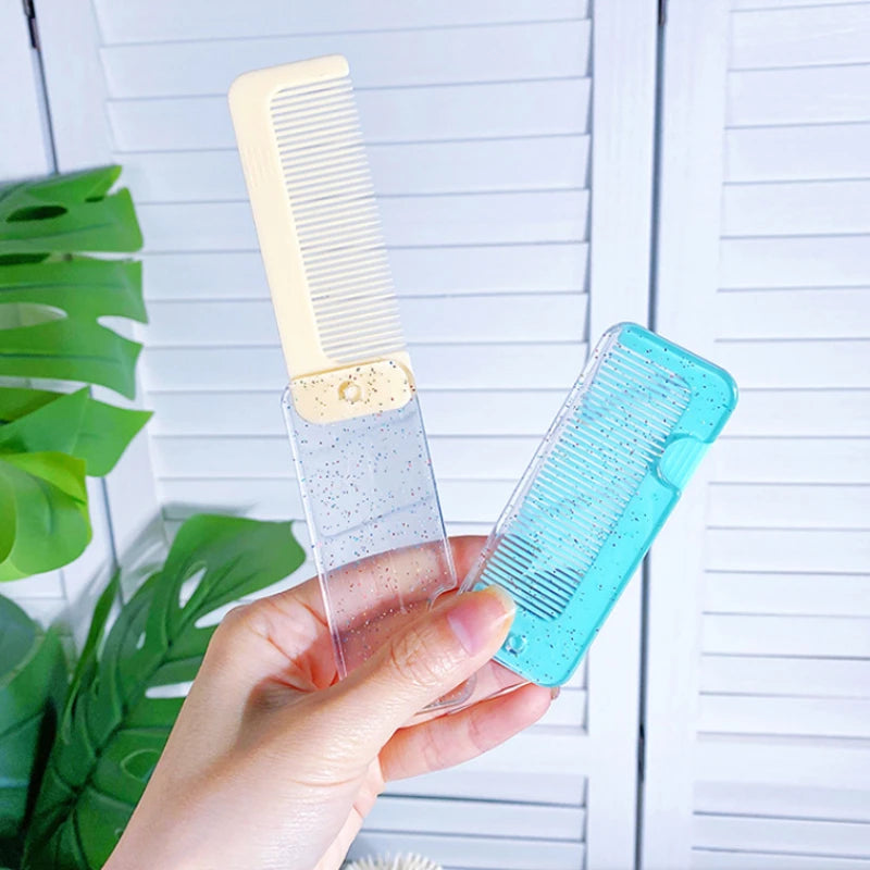 Portable Folding Pocket Comb | Anti-Static Travel Hair Brush Folding Travel Comb QXL