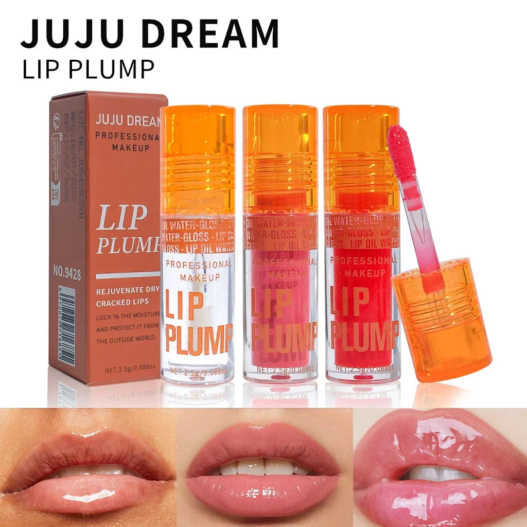 3-Piece Plumping Lip Oil Gloss Set – Hydrating & Long-Lasting Lip Oil Gloss Set QXL