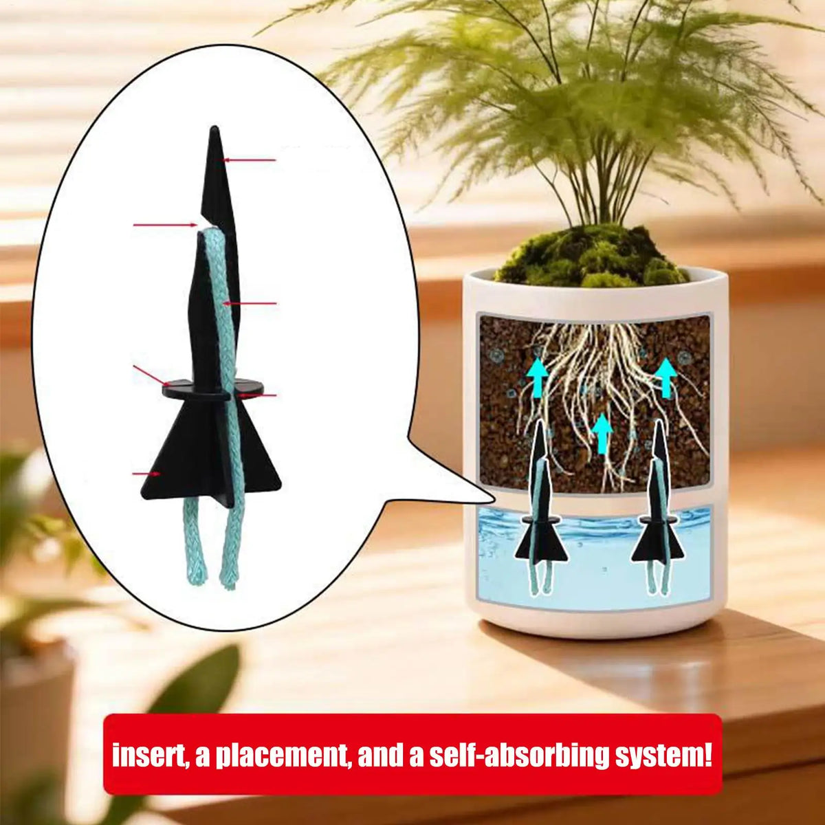 4-Pack Self-Watering Spikes | DIY Plant Irrigation System Plant Watering Spikes QXL