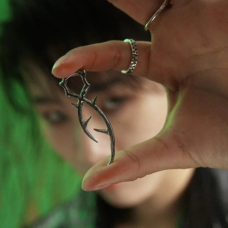 Punk Goth Thorn Dangle Drop Earrings | Y2K Hip Hop Jewelry Dangle Drop Earrings QXL