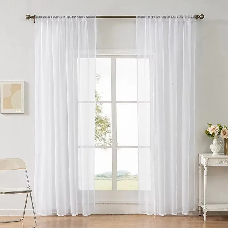Sheer Voile Curtain Light Filtering Privacy Panel 140x260cm Sheer Voile Curtain QXL