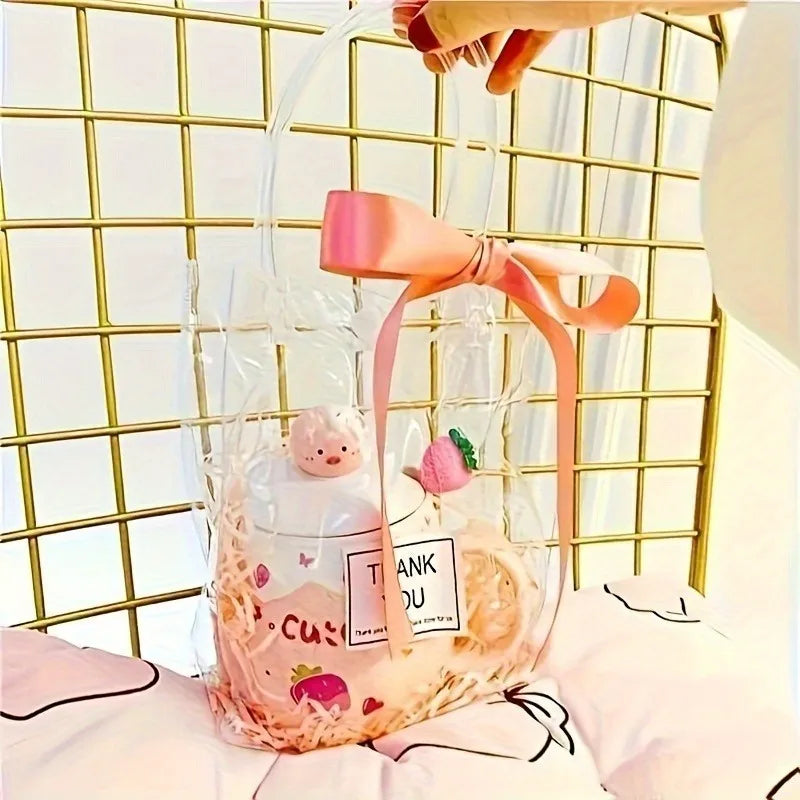 Large Clear PVC Tote Bag | Gift, Candy & Cosmetics Bag Clear PVC Tote Bag QXL