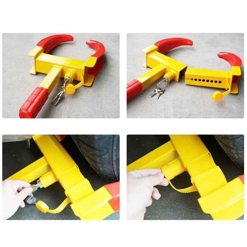 Heavy-Duty Wheel Clamp Tire Lock | Universal Anti-Theft Wheel Clamp Lock QXL