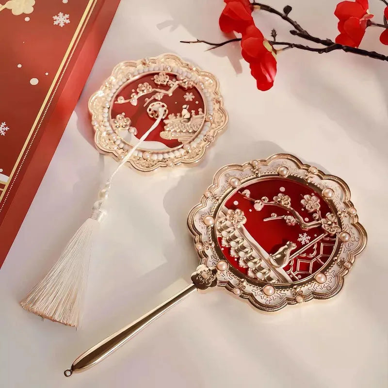 Ancient-Style Handheld Makeup Mirror | Beijing Cultural Gift Handheld Makeup Mirror QXL