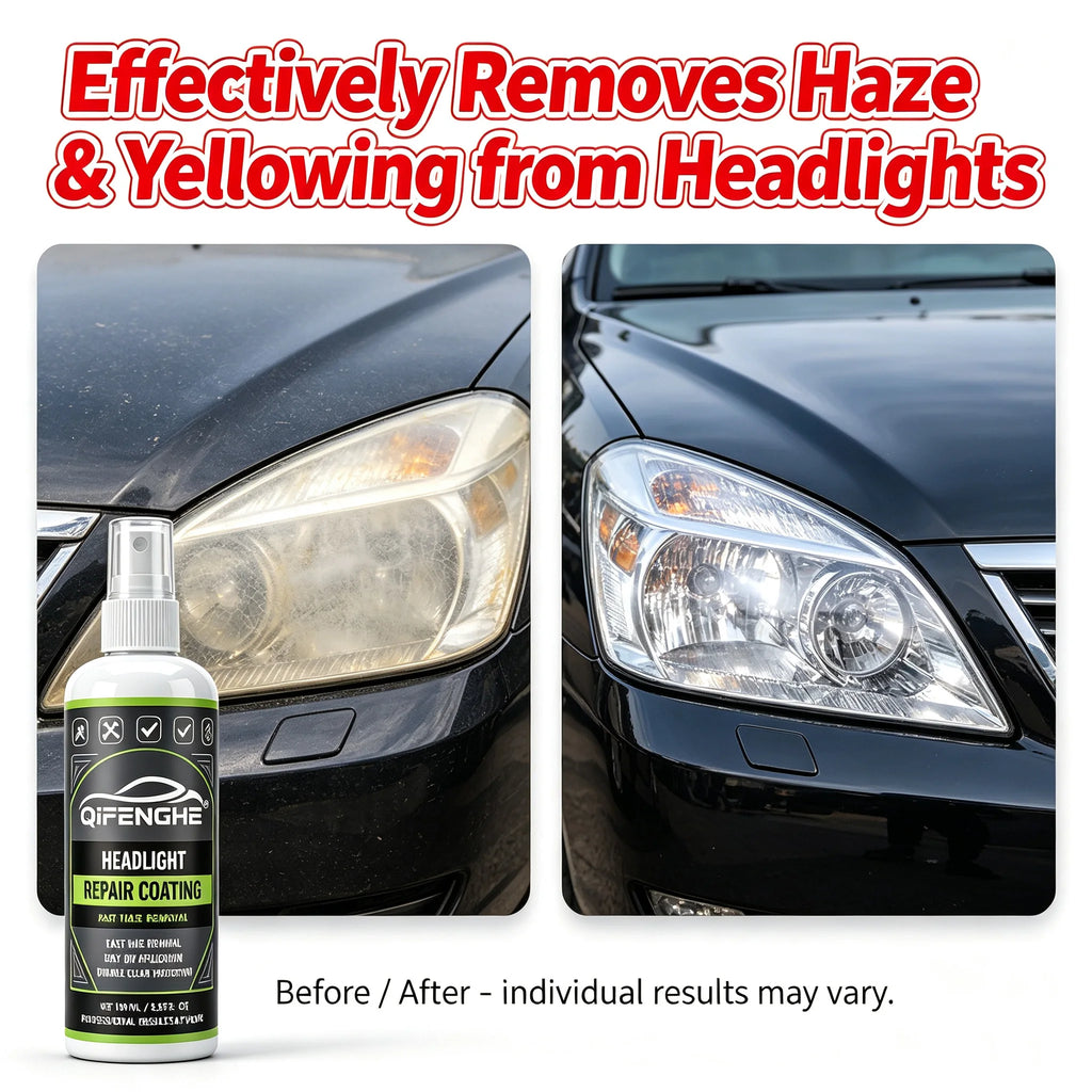 Car Headlight Restoration Coating Spray | DIY Haze Removal Headlight Restoration Spray QXL