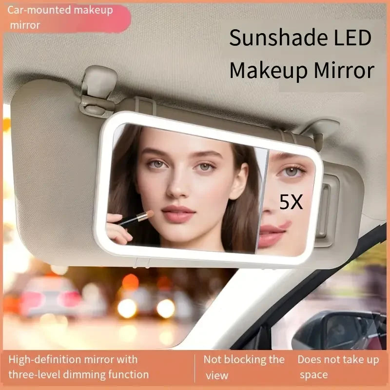 Car Vanity Mirror with LED Lights & 5X Magnification | Cosmomiro LED Vanity Mirror QXL
