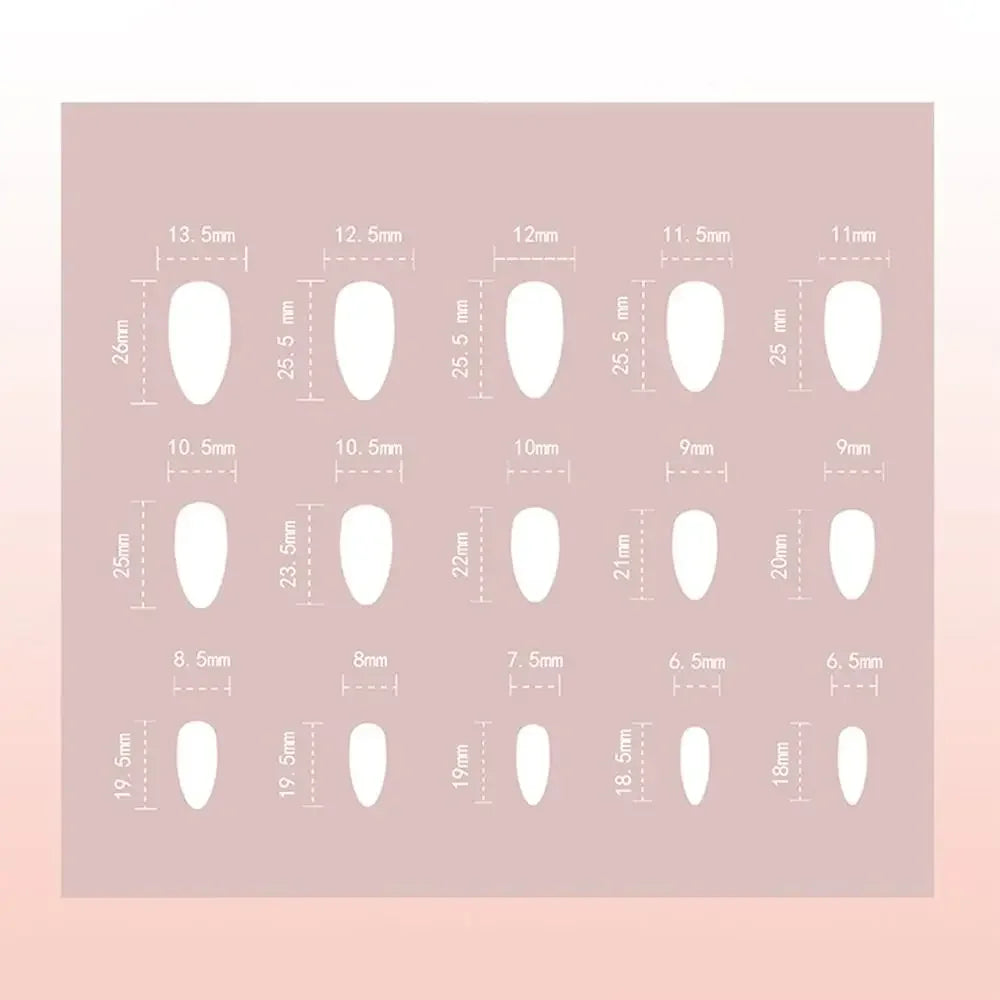 Aurora French Press-On Nails | Long Almond False Nails 24pc Press-On Nails QXL