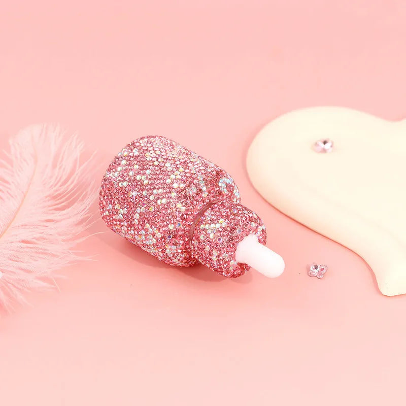 Diamond-Encrusted 30ml Glass Essential Oil Dropper Bottle Pink Essential Oil Bottle QXL