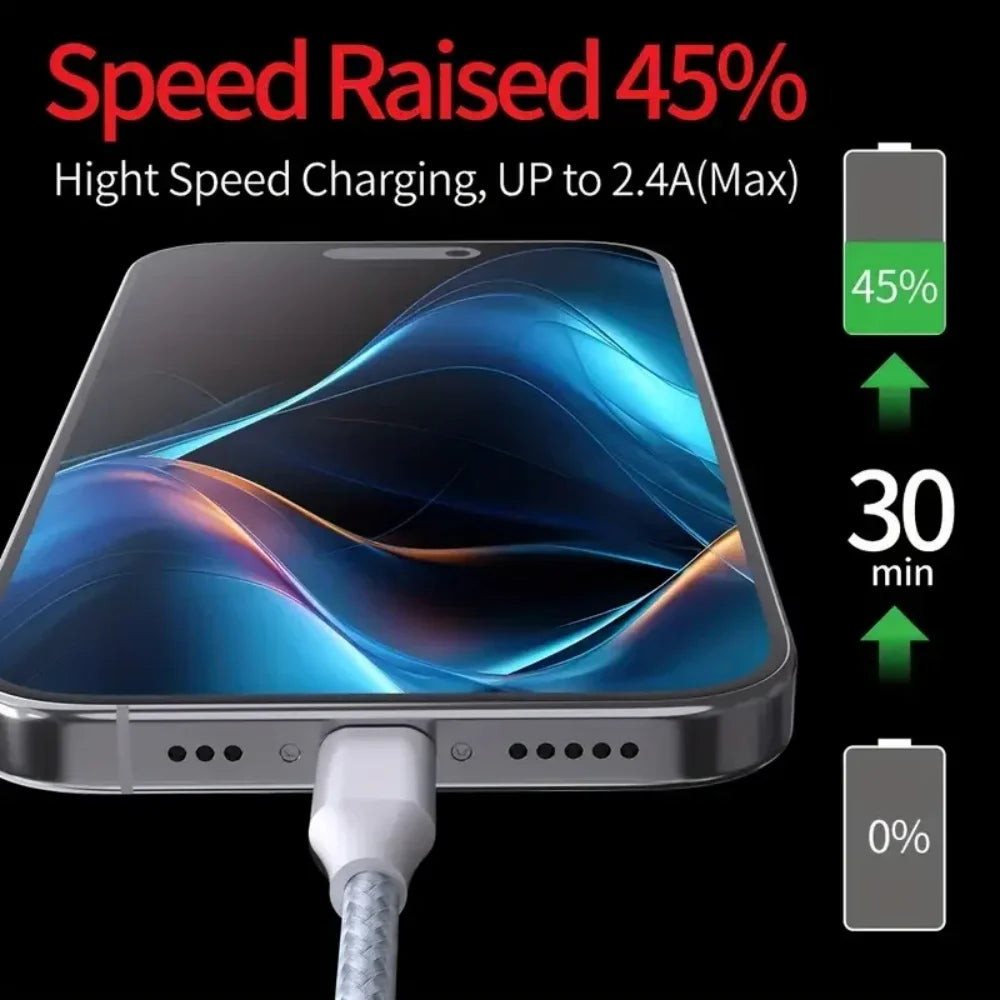 USB-A to USB-C Nylon Braided Fast Charging Cable 1m 2m 3m USB-C Charging Cable QXL