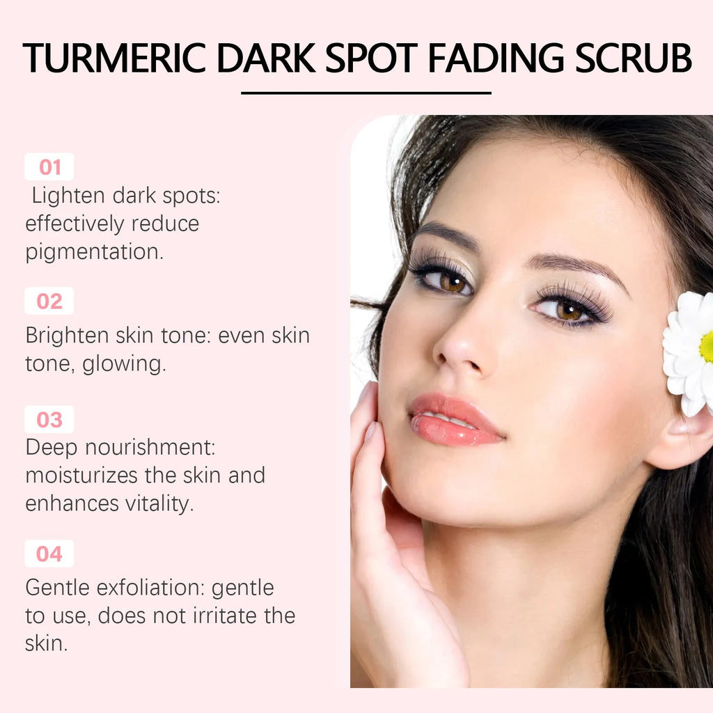 WIYUN Turmeric Face & Body Scrub – Brightening Exfoliant 100g Exfoliating Face Scrub QXL