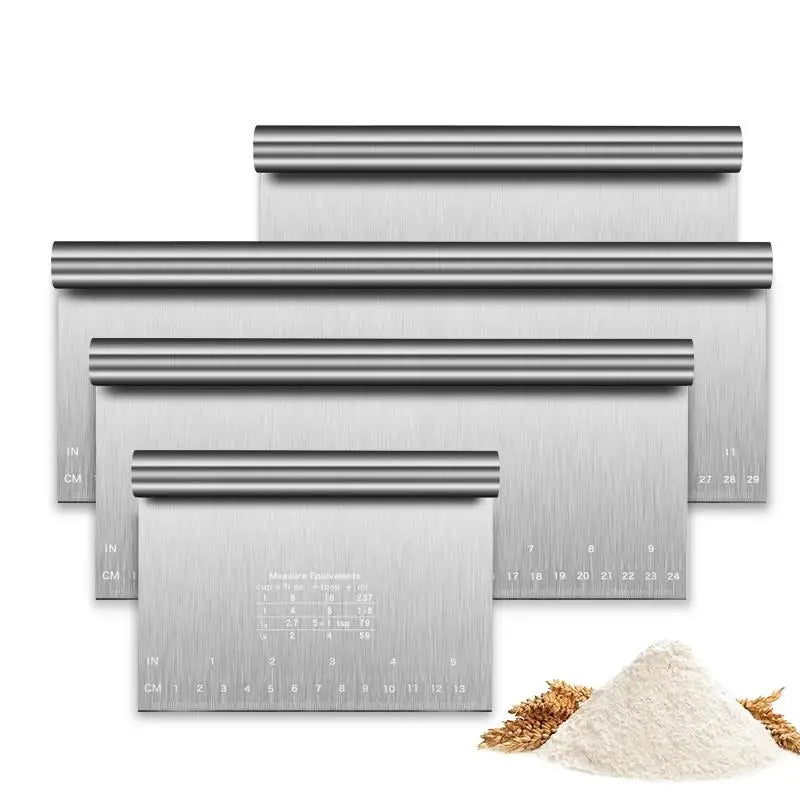 Stainless Steel Cake Scraper & Dough Spatula | Scale Edge Smoother Cake Scraper Spatula QXL