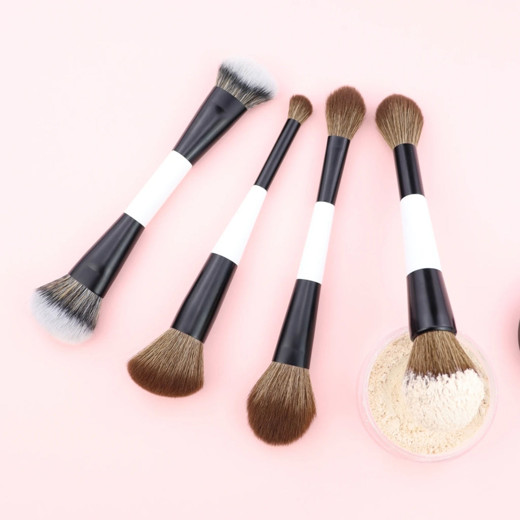 4-Piece Double-Ended Makeup Brush Set | 8 Functions Makeup Brush Set QXL
