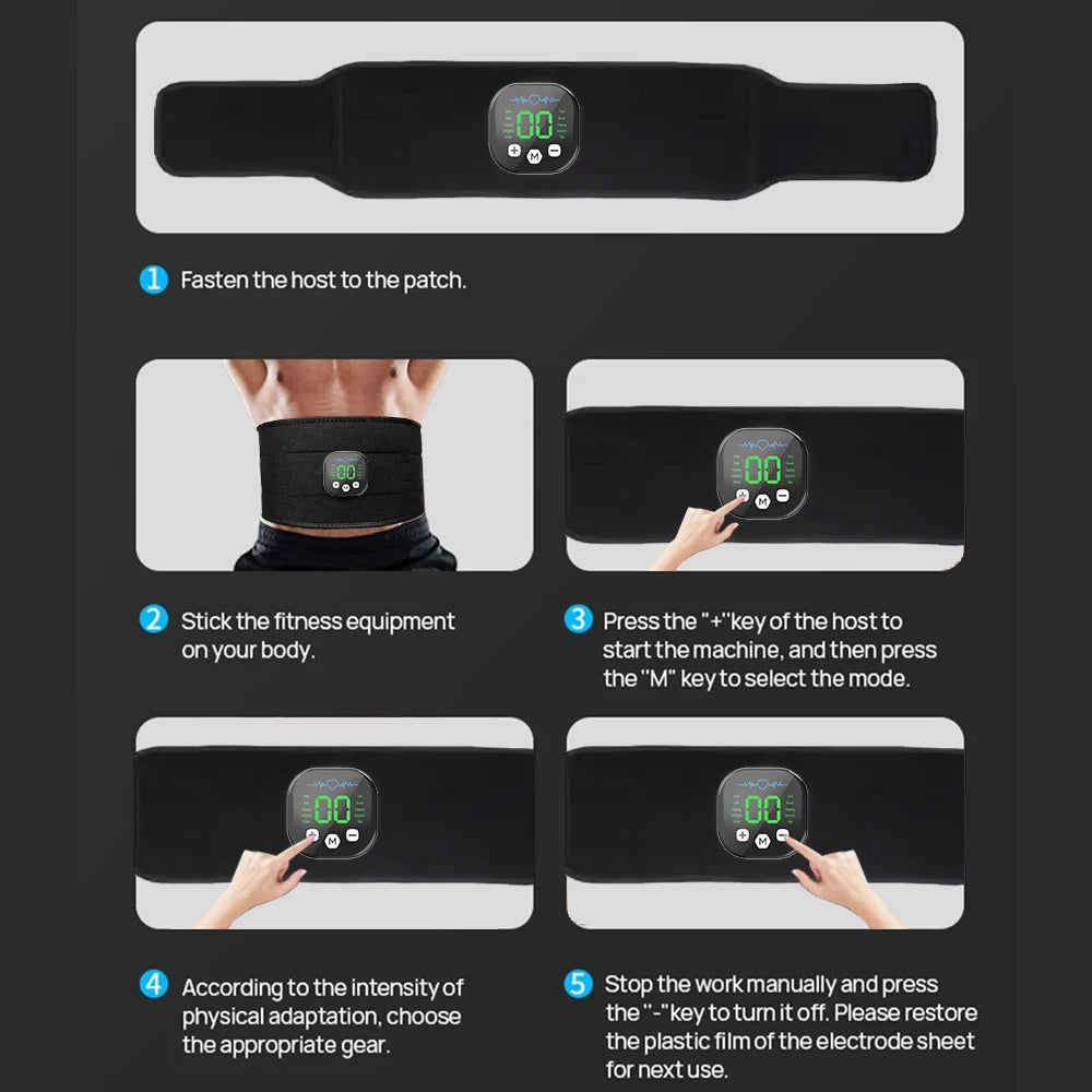 Smart EMS Ab Belt | Waist Toning & Muscle Stimulation EMS Ab Belt QXL