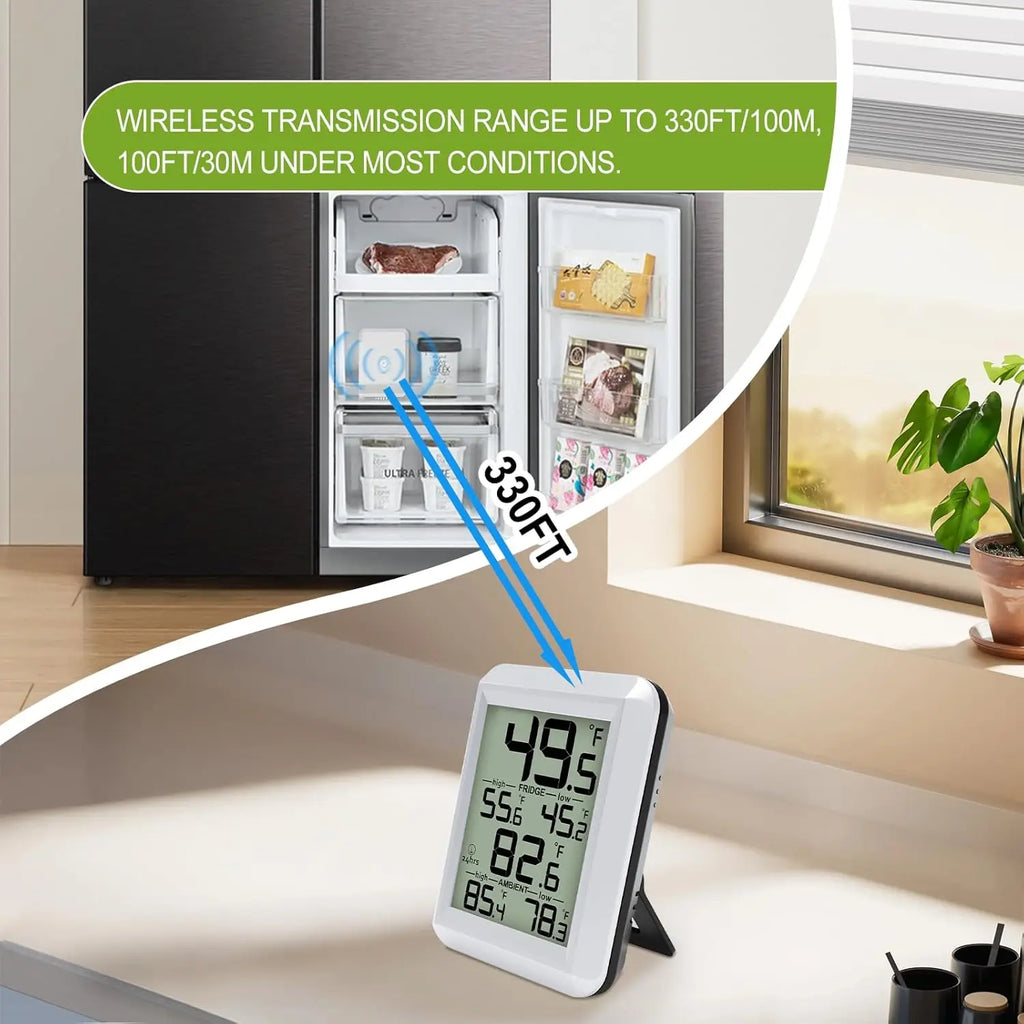 Digital Fridge Freezer Thermometer | Magnetic LCD Hygrometer Digital Thermometer Hygrometer QXL