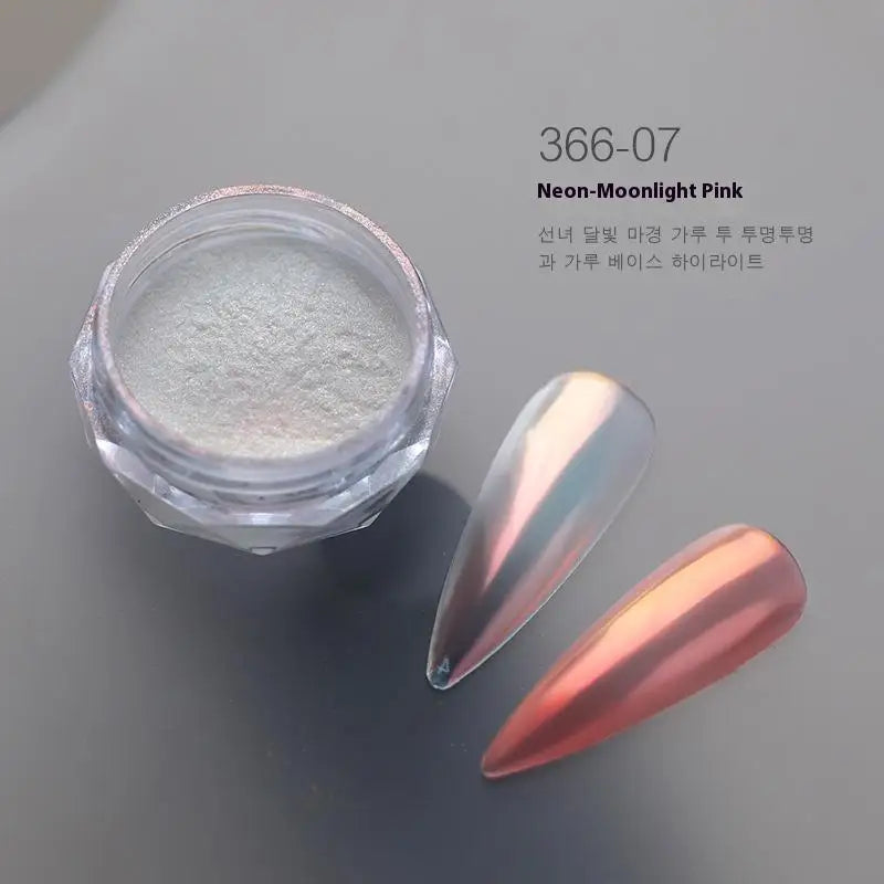 Aurora Pearl Chrome Nail Glitter Powder | Mirror Shimmer Chrome Nail Powder QXL L