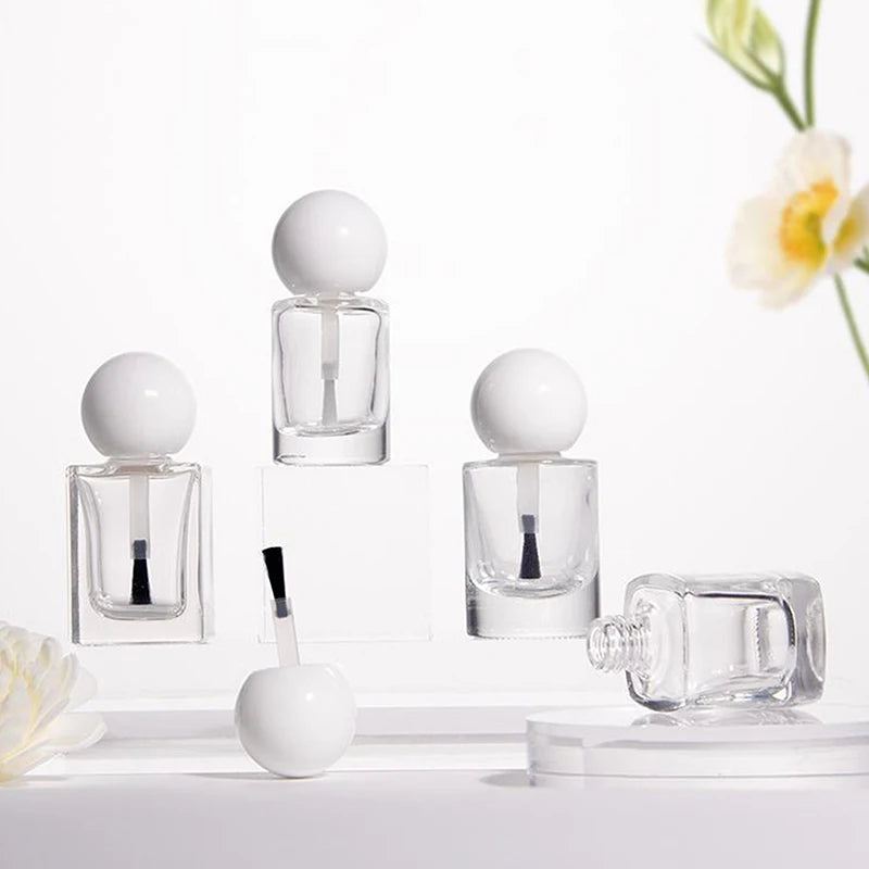 Empty Glass Nail Polish Bottles with Brush & Lid | 8/10/15ml Nail Polish Bottle QXL