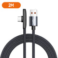 100W 6A Right-Angle USB-C Braided Fast Charging Cable USB-C Charging Cable QXL 2M