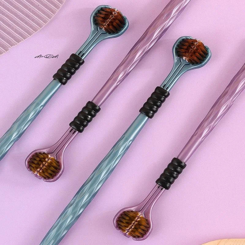 2-Pack 3D Three-Sided Toothbrush with Tongue Scraper Three-Sided Toothbrush QXL