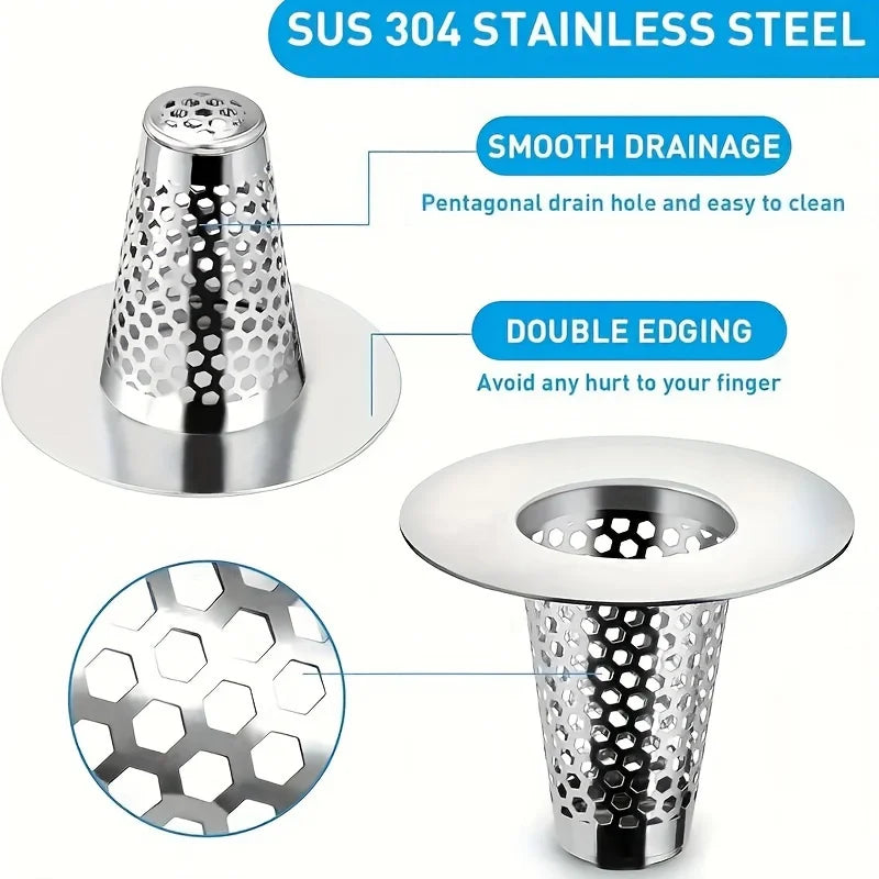 Bathroom Sink Strainer Hair Catcher | Brushed Drain Cover Sink Drain Strainer QXL