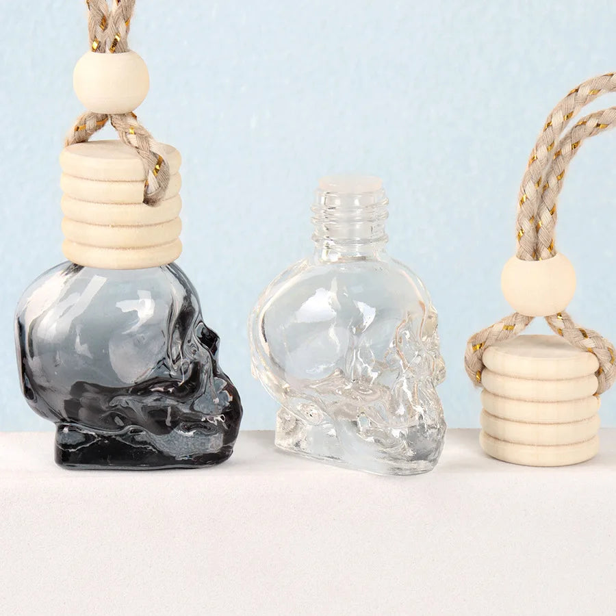 8ml Skull Glass Perfume Bottle | Car Pendant Diffuser Perfume Diffuser Bottle QXL