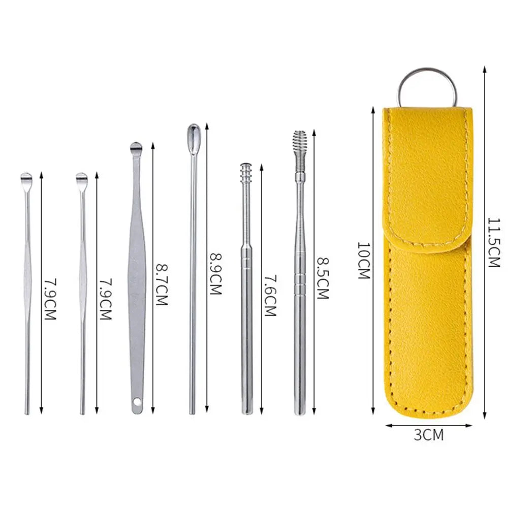 7-Piece Stainless Steel Ear Cleaning Spoon & Earpick Set Ear Cleaning Kit QXL