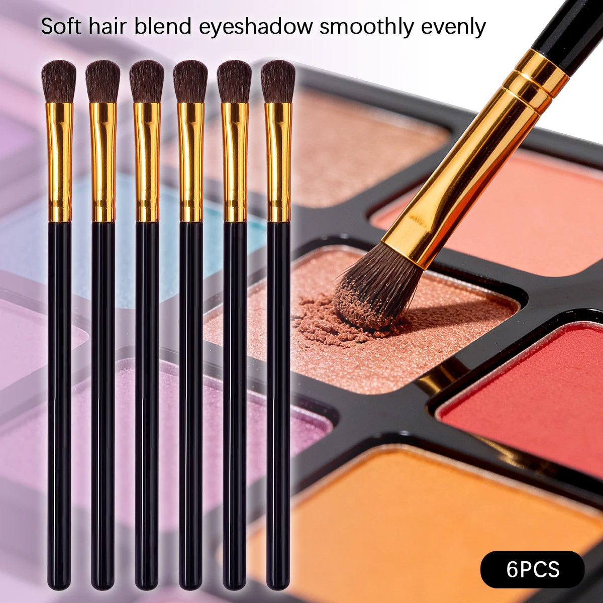 KOSSHOW 6-Pc Eye Makeup Brush Set | Soft Blending Brushes Eye Makeup Brush Set QXL black