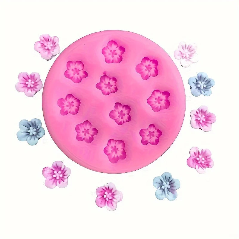 2-Pack Mini Peach Blossom Silicone Mold | Fondant & Cake DIY Silicone Craft Mold QXL