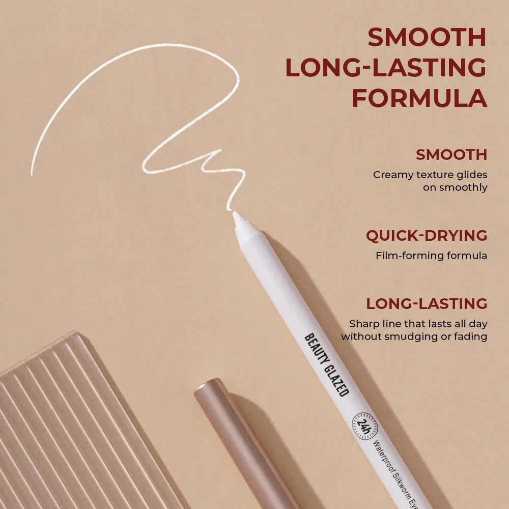 Beauty Glazed Waterproof White Gel Highlighter Eyeliner Pen Gel Eyeliner Pen QXL