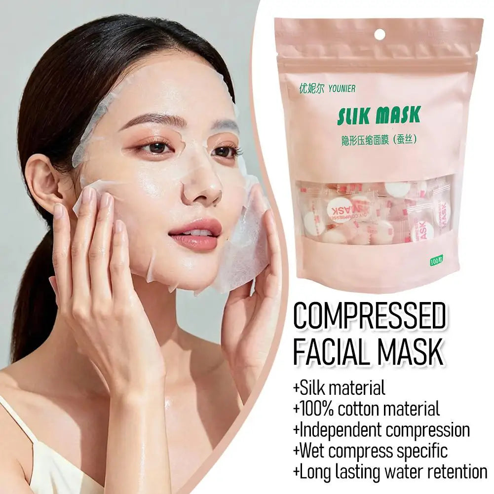 50-Pack Compressed Cotton Facial Masks | Spa & Skincare Sheets Compressed Facial Mask QXL