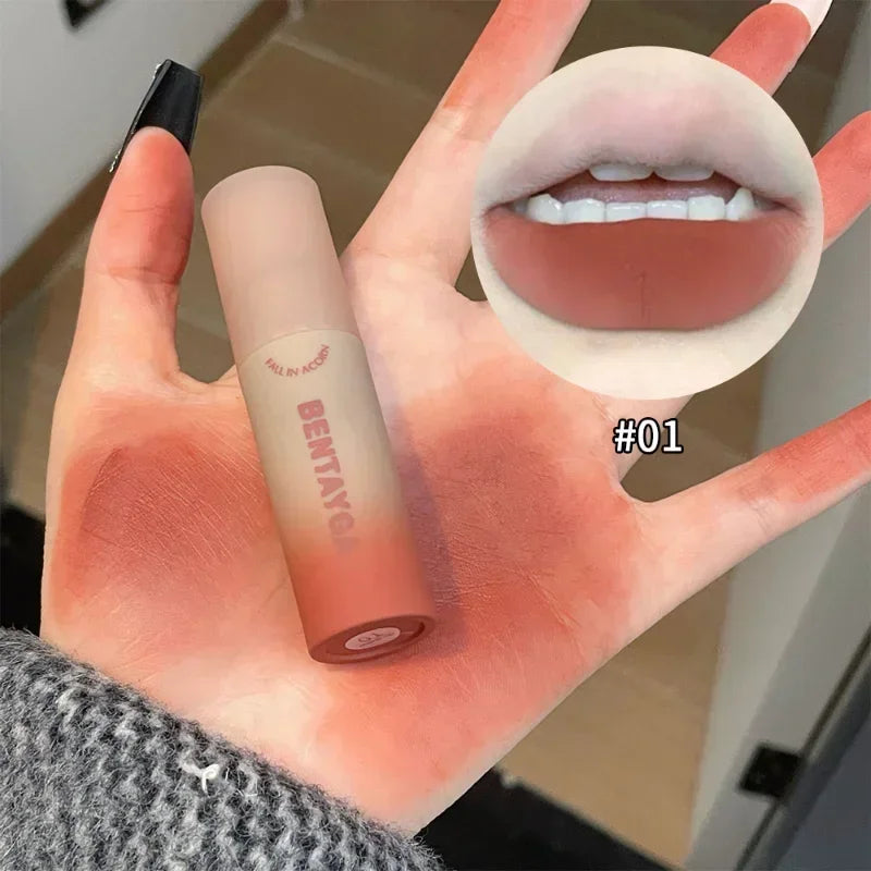 6-Color Matte Liquid Lipstick | Velvet Nude Rose & Red-Brown Liquid Lipstick Set QXL