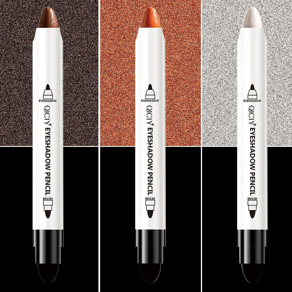 Double-Ended Pearlescent Eyeshadow Stick & Highlight Brush Eyeshadow Stick QXL