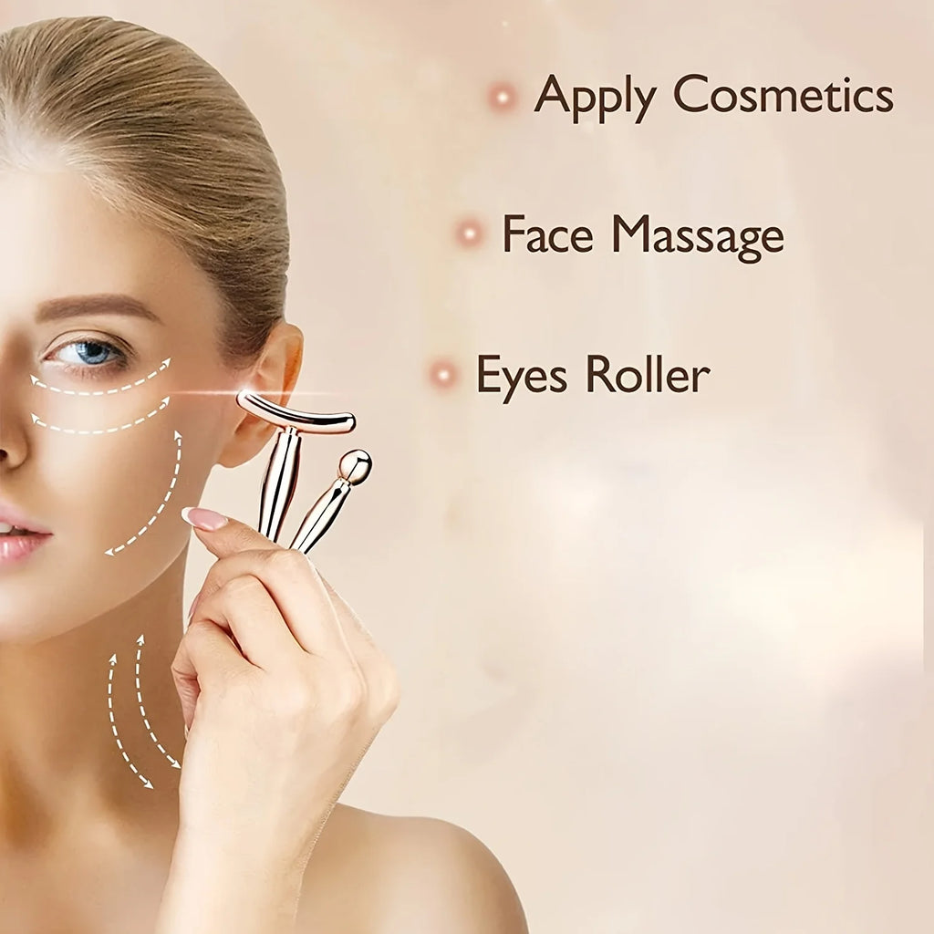 2-Piece Metal Facial Roller & Eye Massager Set | Skincare Tool Facial Roller Set QXL