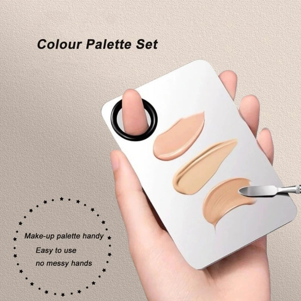vvocci Flat Head Foundation Brush & Palette Mixing Spatula Makeup Brush Set QXL