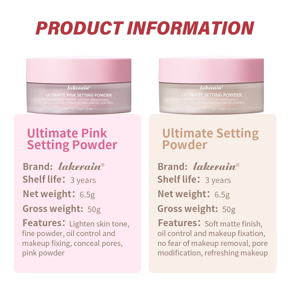 Lakerain Setting Powder – Matte Oil Control & Pore Blurring Setting Powder QXL