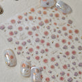 5D Pink Rose Rhinestone Nail Art Stickers | Floral Decals Nail Art Stickers QXL TO5075