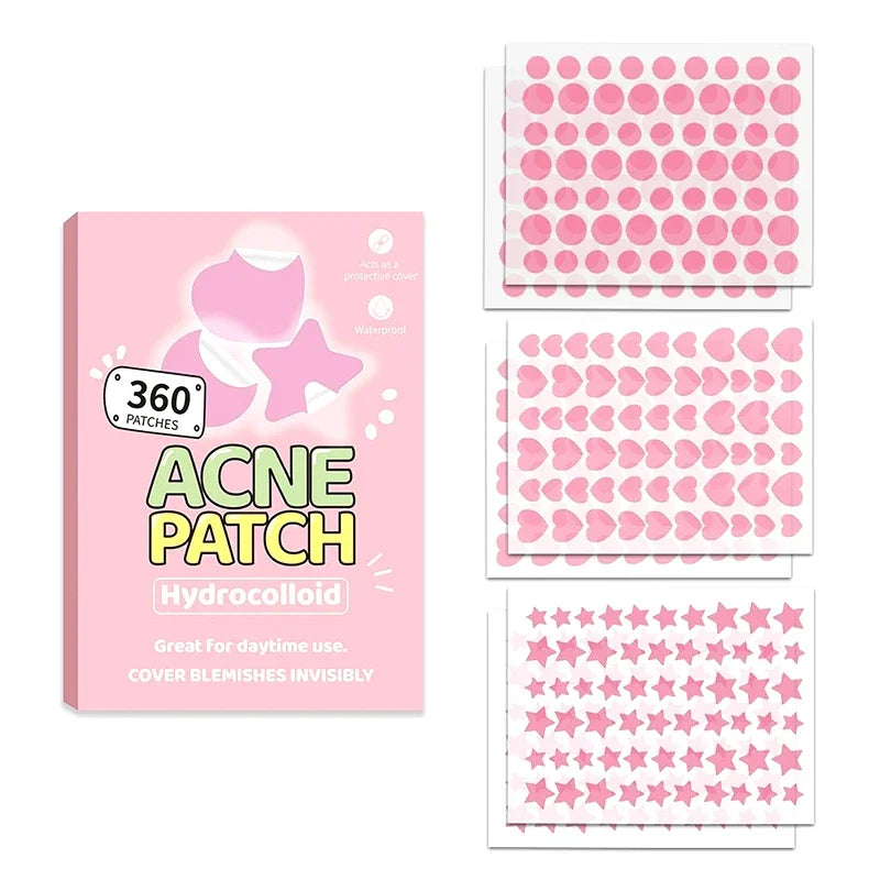 360-Pack Heart Star Acne Patches | Invisible Blemish Dots Acne Pimple Patches QXL