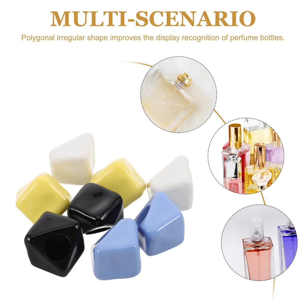8-Pack Glossy Colorful Perfume Bottle Caps | Irregular Shape Lids Perfume Bottle Caps QXL