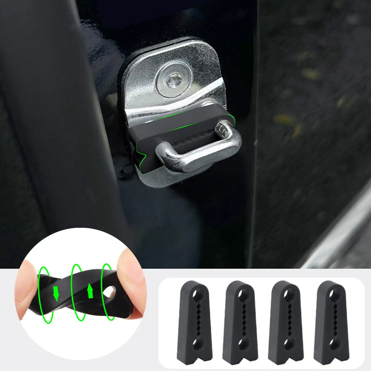 4-Pack Silicone Car Door Latch Cushion | Noise Reduction Pad Car Door Cushion QXL