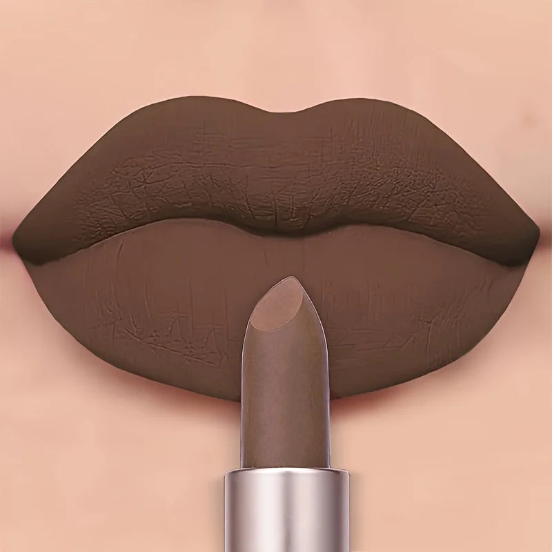 BEAUTY GLAZED Matte Dark Brown Lipstick | Long-Lasting Matte Lipstick QXL